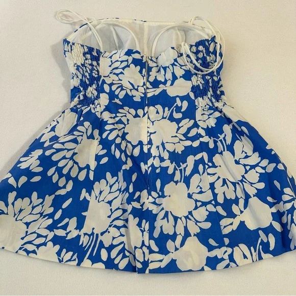 Vintage Sea Waves Summer Beach Tank Vibrant Blue White Resortwear Women’s 14 - Picture 10 of 13